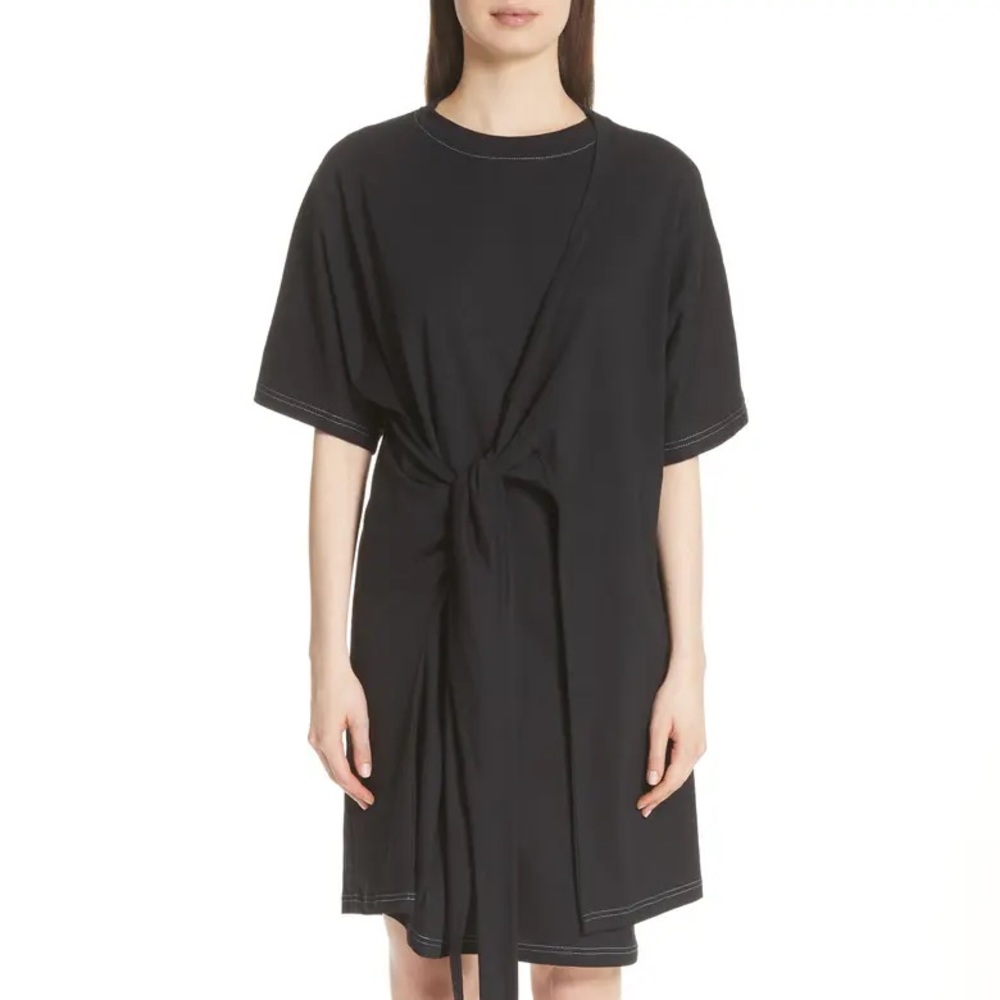 Acne Studios Lylia Black Tee Shirt Wrap Dress XS